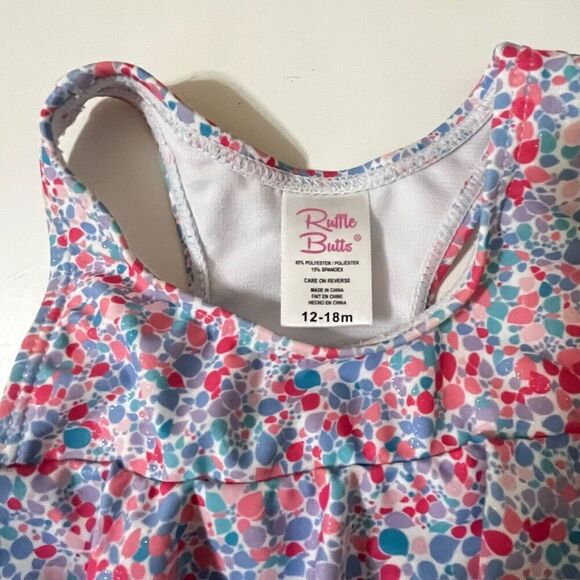 RuffleButts Flounce Bikini Swimsuit Sparkle Shimmer On Girls Size 12-18 Months - Picture 3 of 10